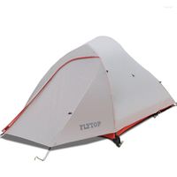 Tendas e abrigos Qualidade de mosca Camping duplo de 4 temas tenda com pólo de liga de alumínio, camada separada à prova de chuva 275x125x105cm