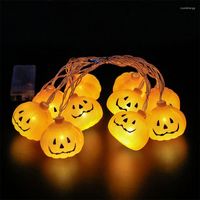 Cordes 10led Halloween String Lights Battery LED Pumpkin Ghost Spider Skeleton Frame Bats pour Garden Home Patio Party