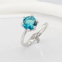 Anéis de casamento 2023 Trend Sereia Fashion Fish Tail Luxury Blue Zircon Jóias de abertura ajustável para declaração Mulheres Engajamento