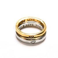 Cluster anneaux pour toujours la lettre d'amour couple couple promesse mariage ne jamais fondre en acier inoxydable sonne de fian￧ailles femmes hommes