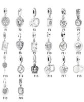 New 925 Sterling Silver Fit Pandora Charms Bracelets Clover Tree Family Love Stars Crown Charms para mulheres europeias Casamento O3812514
