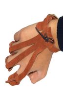 Ko läder fingervakt dra fingertoppskyddet för bågbågskytte och skjutbar hållbar 3 fingerskyddsskjuthandskar5786956
