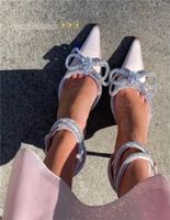 ButterflyKnot Sandals Fine Heel Sandal Crystal Fairy Wind Pink Blight With Diamond High Heels Sandalias 2204069628583