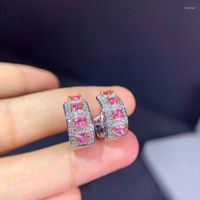 Серьги корейские роскошные роскошные розовые топаз камень женский ювелирные украшения мода