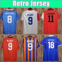 95 96 Laudrup Retro Mens Soccer Jerseys Albertz Gascoigne McCoist Ferguson Home Blue Away Football Shirt Kort ￤rm uniformer