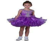 Nuevos vestidos de cupcake de concurso púrpura correas para niños pequeños