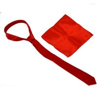 Bow Ties unisex casual stropdas en 8,5 inch satijn hanky - rood