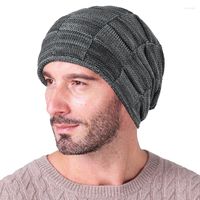 Berets 2023 Мужчины шапочки вязаная шляпа Зимняя кепка для мужчин вязаные мальчики сгущают хеджирование балаклаво