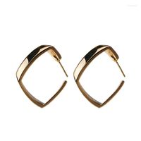 Brincos de aro Minimalismo Design exclusivo Design irregular Geométrico de cobre metal quadrado aberto para mulheres jóias casuais estilo
