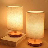 Tischlampen Solar LED Light USB Lampe Holz Nachtt -Schutz Nachttisch moderner einfacher Schreibtisch mit Zylinder