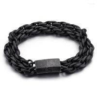 Link Bracelets Men' s Titanium Personality Male Black Jap...