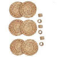 Table Mats 6Pcs 15Inch Round Woven Placemats For Dining With...