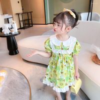 Robes de fille robe d'été pour filles florales enfants style décontracté enfants costume pour tout-petit