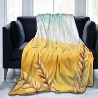 Одеяла мягкое теплое флисовое одеяло полю пшеничное зерно Облачное небо зимнее диван -диван бросьте 3 размер легкая механическая промывая фланель
