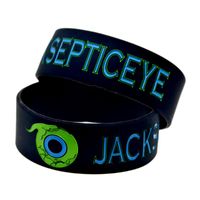 Bracelets de charme 1pc Jacksepticeye Silicone bracelet de 1 pouce de large dégivré et rempli de couleur