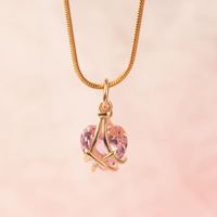 Подвесные ожерелья Diamond Castle Collece Heart для женщин девочки дружба родий камень золотой цвето