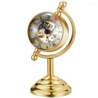 Pocket Watches Luxury Globe Mechanical Watch Transparent Spinning Handing Fashion Desk Gold Desk Decoration Reloj