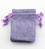 50 piezas de tela de lino púrpura de lino joya de dulces de joyas de regalo bolsas de regalo de yute de arpillera 10x14cm etc5256021