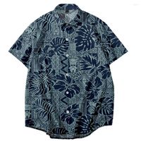 Camicie casual da uomo Fiori hawaiane stampare camicia sottile sciolta a coppia a manica corta camicia versatile-