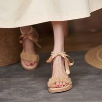 Sandals Niche de style fée de l'été pour femmes 2023 dans les talons tout-match des femmes à talons épaisses