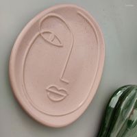 Teller Keramik -Gesichtsplatte Gericht essen menschliche Sauce Retro Lady Frauendekorative