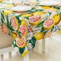 Table Cloth Fruit Tablecloths Thick Cotton Canvas Tablecloth...