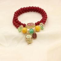 Bracelets de charme Année de style chinois de Tiger Red Beded Bracelet pour femmes Bijoux de cadeau de transfert chanceux