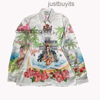 Herren Herren Casusal Shirts Top Marke Casablanca Designer Kleidung Hawaiian Style Fantasy Island Print Fairy Tale Traumpaar Herren und Frauenelbe langschlafen 5H4L