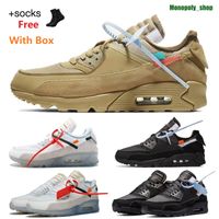 Running Shoes Sports Sports Sneakers Chaussures ao ar livre Black White Fashion 90 Desert Ore Men Men Tamanho 36-45