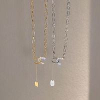 Colliers Bracelet Designer Bijoux Multi-couche en alliage g￩om￩trique Collier Cr￩atif Exag￩ration Simple Pull Temp￩rament Cha￮ne de cha￮ne Pull White