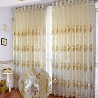 Rideau broderie de style européen rideaux de panne de courant translucides pour la chambre de salon