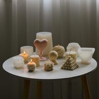 Outils d'artisanat créatifs amour bougie en silicone moule Diy Géométrie simple Savon en plâtre aromatique Making Gifts Home Decor Supplies