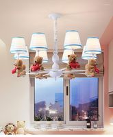 Pendants lampes pour enfants lampe de chambre garçons filles chambre nordique idyllique américain carton de maternelle mignon bandelier d'ours