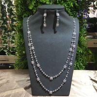 Collier de boucles d'oreilles Janekelly 2pcs Bridal Zirconia Bijoux complets pour femmes Luxury Dubai Nigeria CZ Crystal Wedding T230107