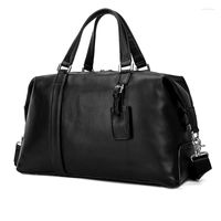 Worki duffel duże pojemność oryginalna skóra krowiem menu kobiety miękkie czarne dopasowanie 15,6 -calowe laptopowe torby na ramię