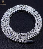 Correntes vinregem hip hop rock 925 prata esterlina criada moissanite gemstone unissex tênis colar de jóias finas aniversário de joalheria GI3922961