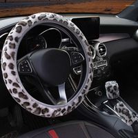 Tampas do volante de direção 3pcs/set leopard tampa impressa em engrenagem de freio de mão tampa de proteção y5gf