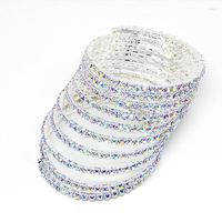 Link braccialetti che vendono gioielli di moda strass a 10 righe braccialetto semplice elettroplatazione di cristalli all'ingrosso
