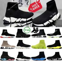 Chaussettes vitesse 1.0 2.0 Chaussures décontractées Graffiti Trainers Platform Mens Runner Black White Sock Shoe Master Womens Sneaker Classic Speets Trainer Sneakers Outdoor