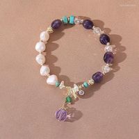 Charm Bracelets Pearl Semi- Precious Stones Women On Hand Cha...