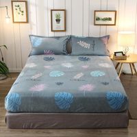 Sheets & Sets Home Bed Linen Flannel Fitted Sheet With Elast...