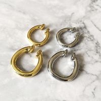 Backs Earrings Minimalist Gold Silver Color Metal Circle Cli...