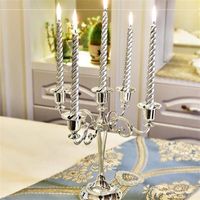 Candle Holders Metal Silver Gold Plated 7- Arms Stand Zinc Al...