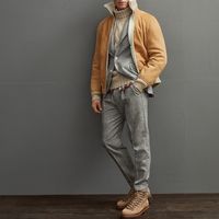 Erkekler Ceket Brunello Cucinelli Sonbahar ve Kış Kuzu Kaşmir Paltolar Haki Koyu Renkli Yakel