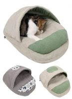 Katzenbetten Möbel Cat039s Haus Haustierhundbettmatte mit Kissen für kleine Hunde Welpenkissen Korb warmes Sit Hauswaren Tiere