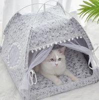 고양이 침대 가구 귀여운 텐트 집 침대 접이식 공주 애완 동물 개집 강아지 수면 고양이 고양이 천막 제품