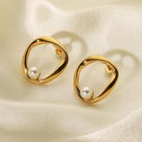 Orecchini per borchie 18k Oro inossidabile inossidabile Oregatura geometrica perle geometriche per donne Accessori per gioielli per feste ragazze