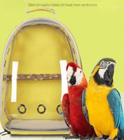 Jaulas de pájaros de alta calidad Parrot portador Bolsa de viaje espacio mochila transparente transpirable 360 ​​° turismo