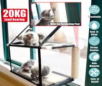 20 kg de carga Cat Window Perch Pet Cat Hammock Bed Window Asiento Montado Copa de succión de la cama colgante accesorios de gato LJ201225