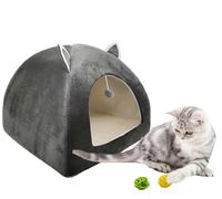 Chat tente nid lit d'hiver pliable intérieur s chiot mascotas casa cave pip house avec coussin doux en peluche 211026